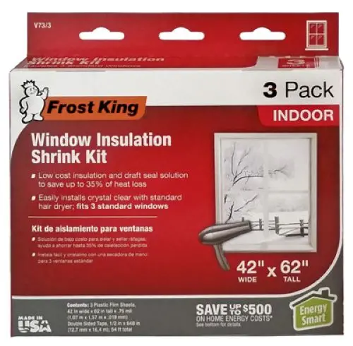 Frost King V73/3H 3-Pack Of Indoor 42" X 62" Window Insulation Kit - Quantity Of 12 1