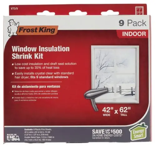 Frost King V73/9H 9-Pack Of Indoor 42" X 62" Window Insulation Kit - Quantity Of 6 1