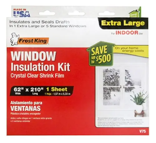 Frost King V75h 62" X 210" Indoor Extra Large Window Insulation Kit - Quantity Of 4 1