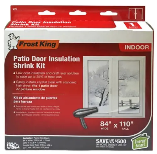 Frost King V76h 84" X 110" Indoor Insulation Kit For Patio Door Or Large Window - Quantity Of 4 1