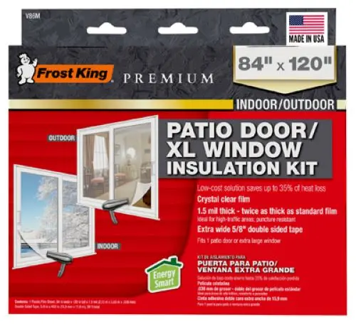 Frost King V86m 84" X 120" Indoor / Outdoor Heavy Duty Patio Door Insulation Kit - Quantity Of 10 1