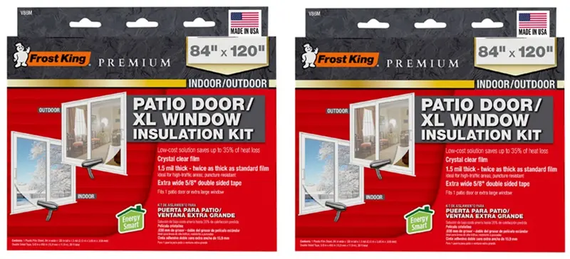 Frost King V86m 84" X 120" Indoor / Outdoor Heavy Duty Patio Door Insulation Kit - Quantity Of 2 1