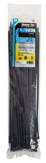 Gardner 46-314Uvbfz 100-Count Pack Of Black 14" Xtreme Temperature Cable Ties 1