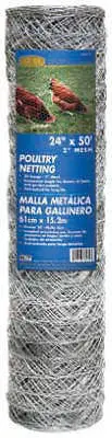 G&B 308444B 60" X 50' Ft  1" Mesh Galvanized Poultry Netting Chicken Wire Fence 1