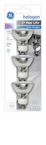 Ge 61142 3 Pack 35 Watt Mr16 Indoor Quartz Halogen Floodlight Bulbs 1