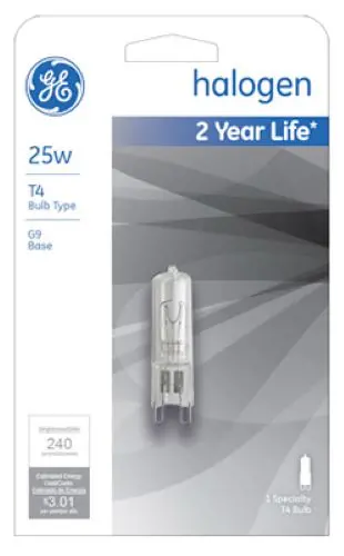 Ge Lighting 16754 25-Watt 120V Linear Quartz Halogen G9 T4 Light Bulb 1