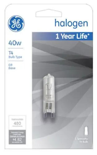 Ge Lighting 16755 40-Watt 120V Linear Quartz Halogen G9 T4 Light Bulb 1