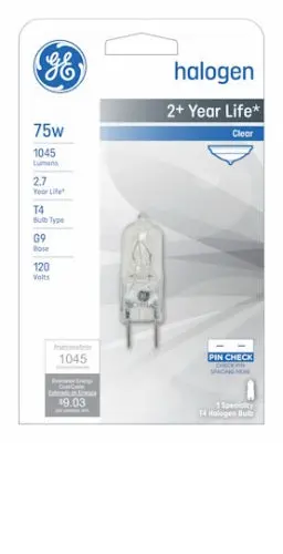 Ge Lighting 16759 75 Watt 120V Linear Quartz Halogen G9 T4 Light Bulb 1