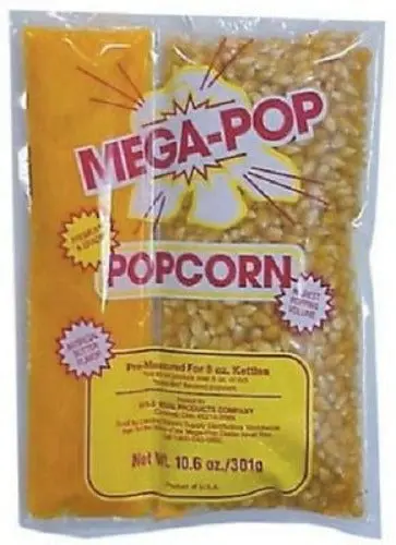 Gold Medal 2838 24 Count 8 Oz Packages Of Mega Pop Premium Flavored Popcorn + Oil Kits - Quantity Of 2 1