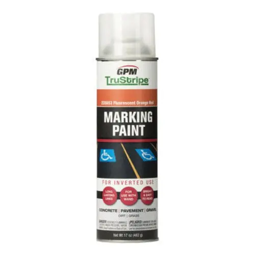 Gpm Trustripe Invmrk-11 17 Oz Can Of Fluorescent Orange Red Inverted Marking Paint - Quantity Of 3 1