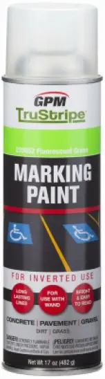 Gpm Trustripe Invmrk-13 17 Oz Can Of Fluorescent Glow Green Inverted Marking Paint - Quantity Of 2 1