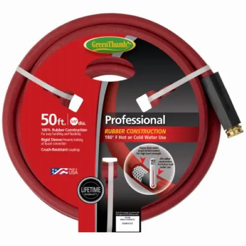 Green Thumb 8696Gt-50 5/8" X 50' Professional Red Rubber Hot Water Garden Hose - Quantity Of 3 1
