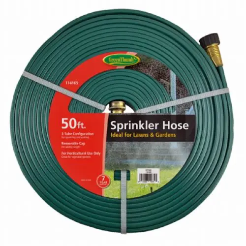 Green Thumb Gtfs50 50' Foot 3 Tube Vinyl Sprinkler / Soaker Garden Hose - Quantity Of 10 1
