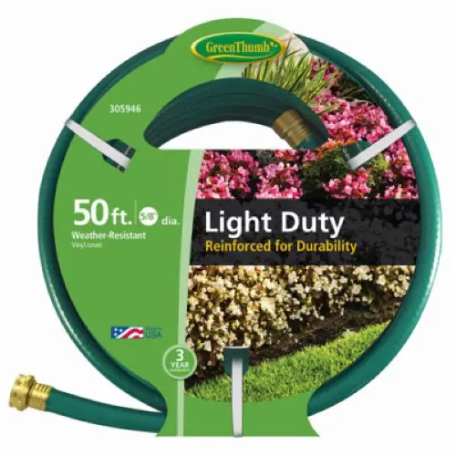 Green Thumb Gtr5850 50' Foot X 5/8" Inch Light Duty Nylon Reinforced Garden Hose - Quantity Of 5 1