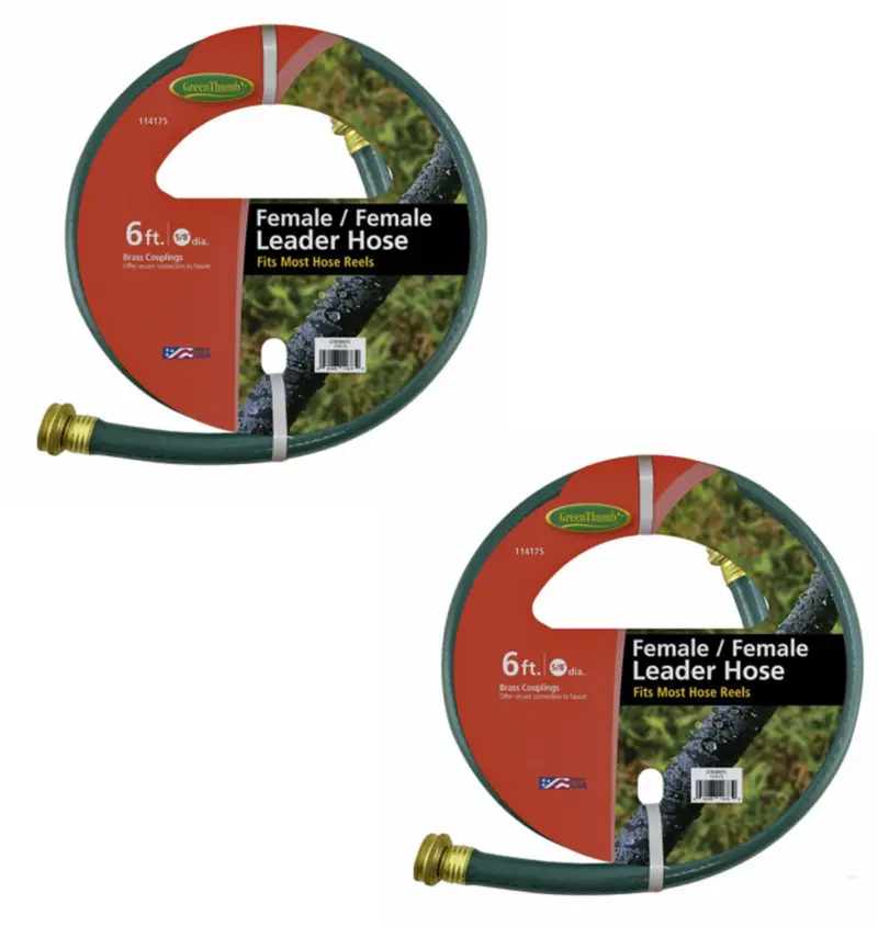 Green Thumb Gtrem6ffl 5/8" Inch X 6' Foot Female To Female Leader Hose For Hose Reels - Quantity Of 2 1