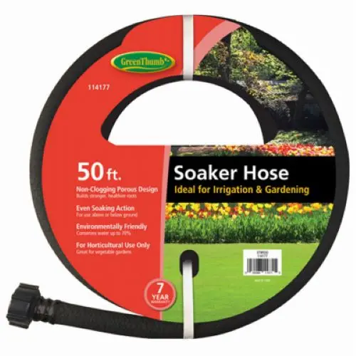 Green Thumb Gtws50 50' Foot Black Rubber Garden Drip Soaker / Sweater Hose - Quantity Of 1 1