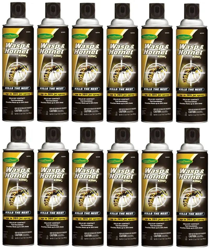 Green Thumb Hg-187978 17.5 Oz Can Of Wasp & Hornet Pest Control Spray - Quantity Of 12 1