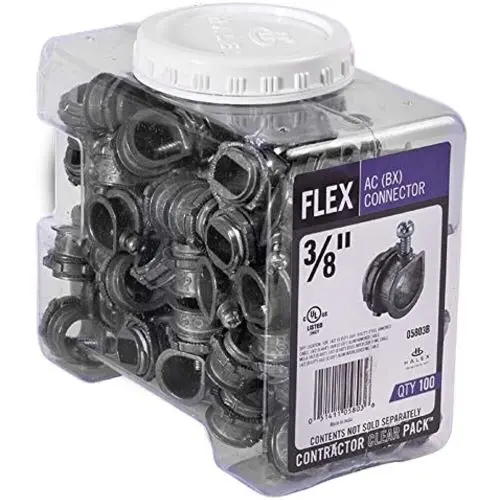 Halex 05803B 100-Count Pack Of 3/8" X 1/2" Knockout Box Connectors 1