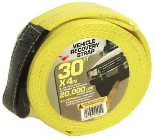 Hampton 02942 4" X 30' Foot Vehicle Recovery / Tow Strap With 20,000 Lb Capacity 1