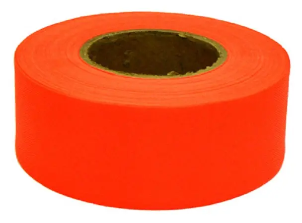 Hanson 17000 150 Ft Glo Orange Vinyl Flagging Tape / Marking Ribbon - Quantity Of 12 1