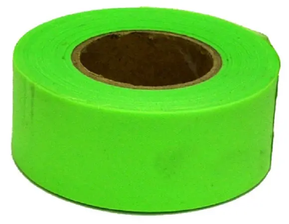 Hanson 17001 150 Ft Glo Lime Vinyl Flagging Tape / Marking Ribbon - Quantity Of 72 1