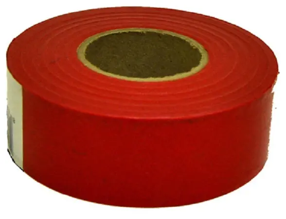 Hanson 17002 150 Ft Glo Red Vinyl Flagging Tape / Marking Ribbon - Quantity Of 144 1