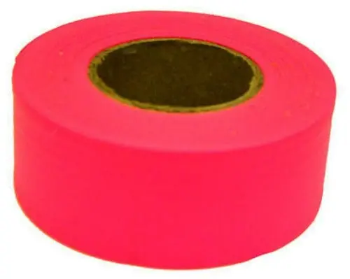 Hanson 17003 150 Ft Glo Pink Vinyl Flagging Tape / Marking Ribbon - Quantity Of 5 1