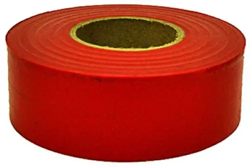 Hanson 17021 1-3/16" X 300' Ft Bright Red Vinyl Flagging Ribbon Marking Tape - Quantity Of 12 1