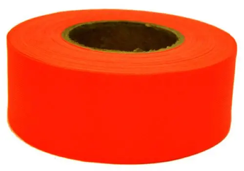 Hanson 17022 1-3/16" X 300' Ft Bright Orange Vinyl Flagging Ribbon Marking Tape - Quantity Of 12 1