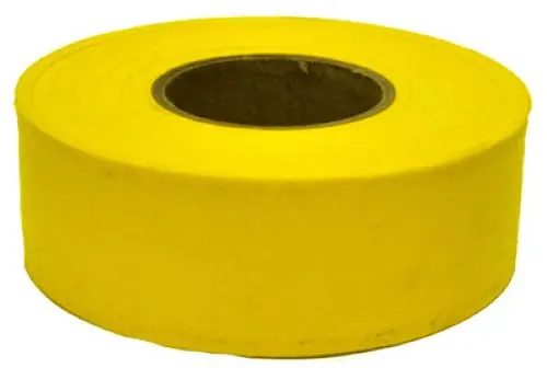 Hanson 17024 1-3/16" X 300' Ft Bright Yellow Vinyl Flagging Ribbon Marking Tape - Quantity Of 48 1
