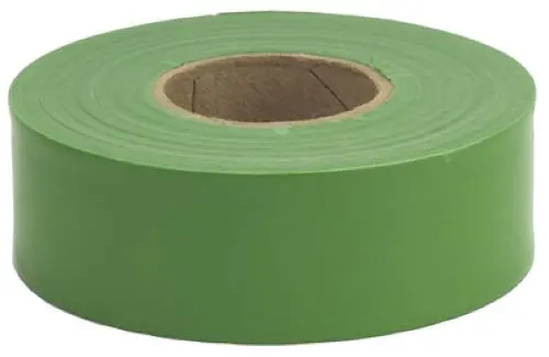Hanson 17026 1-3/16" X 300' Ft Green Vinyl Flagging Ribbon Marking Tape - Quantity Of 12 1