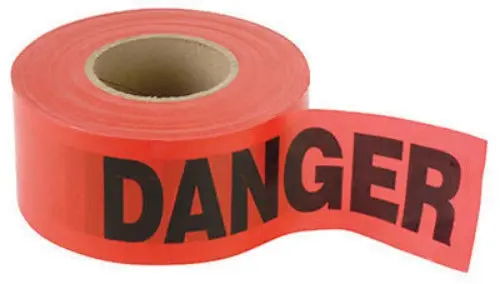 Hanson C H 16003 1000' Foot  X 3" 2Mm Roll Of Red Danger Vinyl Safety Tape - Quantity Of 6 1
