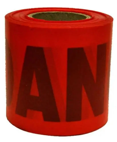 Hanson C H 16103 300' Foot  X 3" 3Mm Roll Of Red Danger Vinyl Safety Tape - Quantity Of 4 1