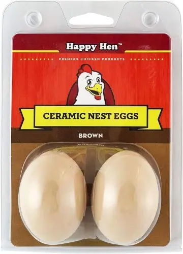 Happy Hen 17055 2-Count Pack Of Brown Ceramic Poultry / Chicken Nesting Nest Eggs 1