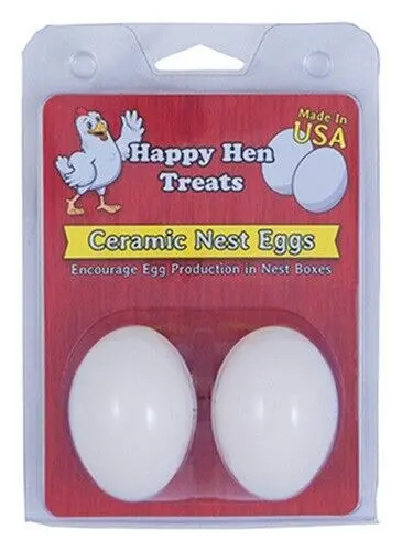 Happy Hen 17056 2-Count Pack Of White Ceramic Poultry / Chicken Nesting Nest Eggs 1