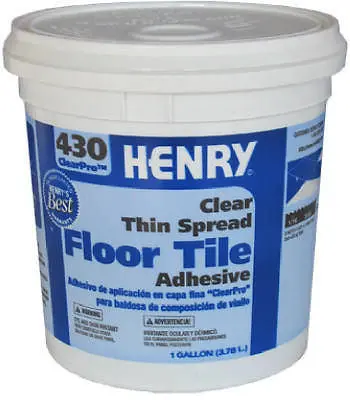 Henry 12098 # 430 1 Gallon Clear Thin Spread Vinyl Tile Flooring Adhesive - Quantity Of 4 1