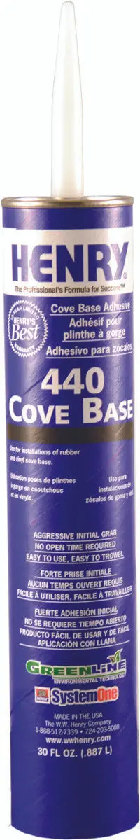 Henry 12107 30 Oz Tube Of #440 Cove Base Adhesive - Quantity Of 1 1