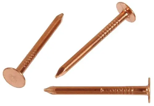 Hillman 461790 6 Oz Package Of 1.25" X #11 Copper Flat Head Slate Slating Roofing Nails - Quantity Of 3 1
