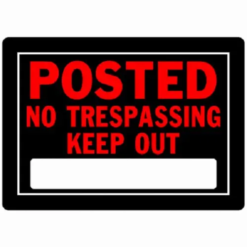 Hillman 840141 10" X 14" Aluminum Posted No Trespassing Keep Out Sign - Quantity Of 6 1