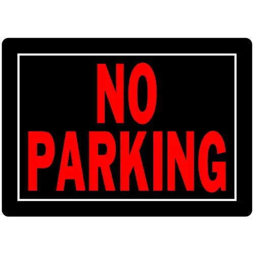 Hillman 840145 10" X 14" Aluminum Black & Red No Parking Sign - Quantity Of 12 1