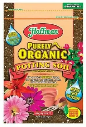 Hoffman 12504 4 Quart Bag Of Purely Organic Potting Soil Mix With Moisture Control - Quantity Of 6 1