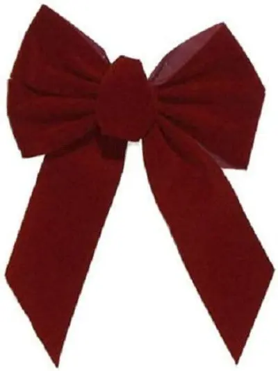 Holiday Trim 7822 10" X 13" X 3" 5 Loop Burgundy Velvet Holiday Christmas Bow - Quantity Of 18 1