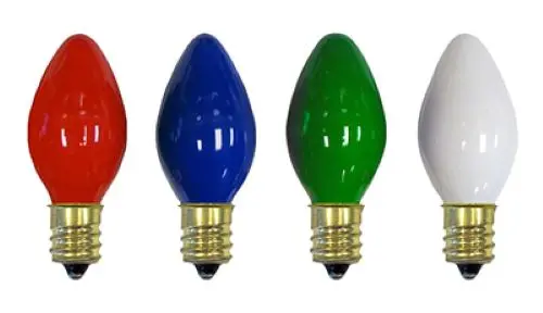 Holiday Wonderland 1074A-88 4-Pack Of C7 Multi-Color Replacement Bulbs - Quantity Of 125 1