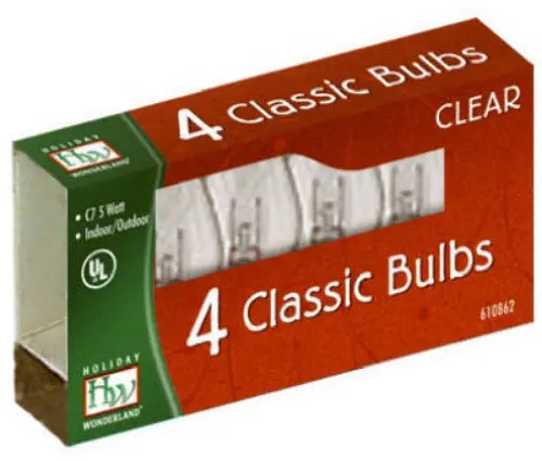 Holiday Wonderland 1074C-88 4-Pack Of C7 Clear Replacement Bulbs - Quantity Of 50 1