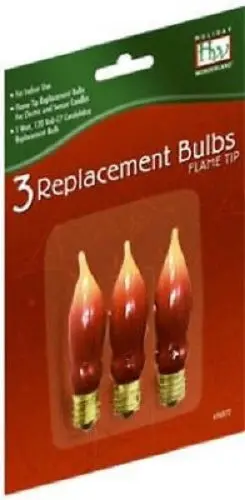 Holiday Wonderland 1080-88 3-Pack Of C7 Electric Flame Tip Window Candle Replacement Bulbs - Quantity Of 75 1
