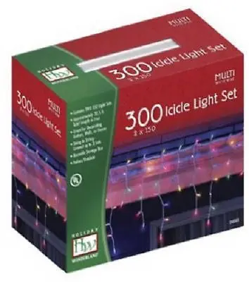 Holiday Wonderland 14089-88 300 Count Multi Color Icicle Christmas Light Sets - Quantity Of 8 1