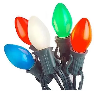 Holiday Wonderland 2524-88 25 Count C7 Multi Ceramic Christmas Light Set - Quantity Of 12 1