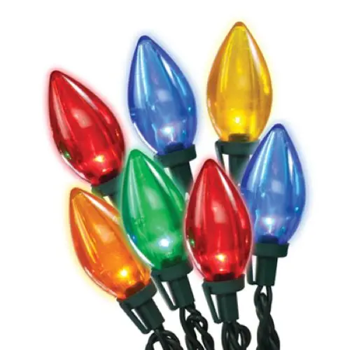 Holiday Wonderland 2933-88A Holiday Led 25-Light C9 Multi-Color Transparent Bulb Set 1