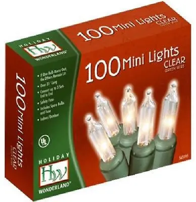 Holiday Wonderland 40004-88A 100 Count Clear Christmas Mini Light Sets - Quantity Of 24 1