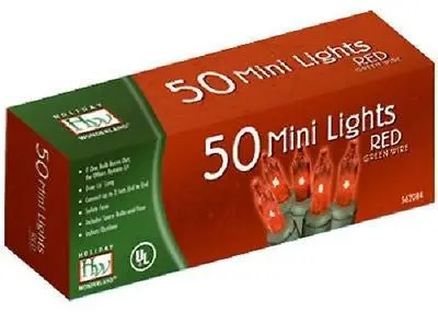 Holiday Wonderland 4053-88A 50 Count Red Mini Christmas Light Sets - Quantity Of 16 1